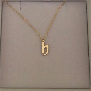 Lower case h initial necklace from adinas jewelry.